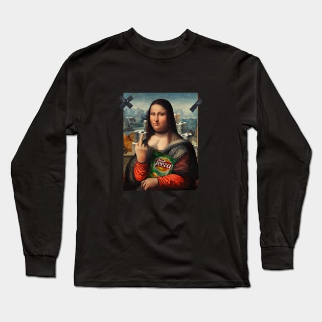 Mona lisa snacs Long Sleeve T-Shirt by Jeeza